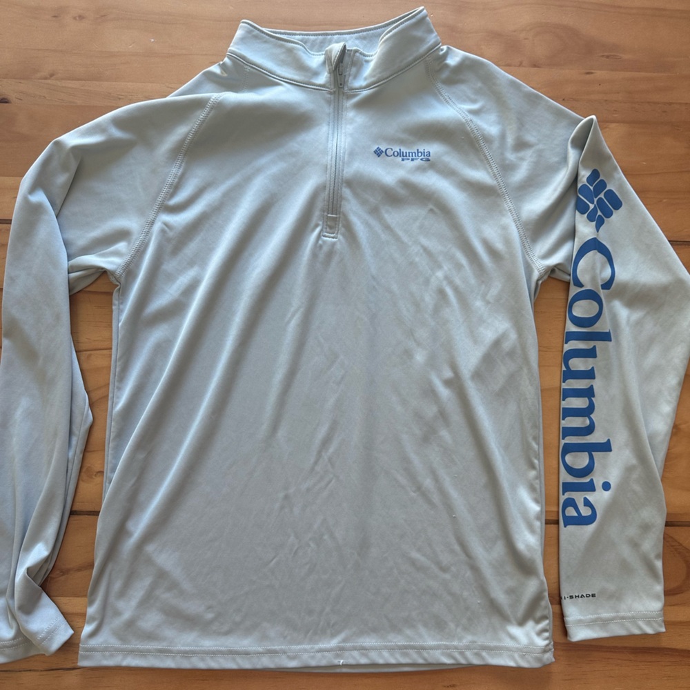 Columbia/PFG Gray Performance Long Sleeve 1/4zip Shirt